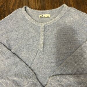 Hollister Soft Blue Button-Up Sweater